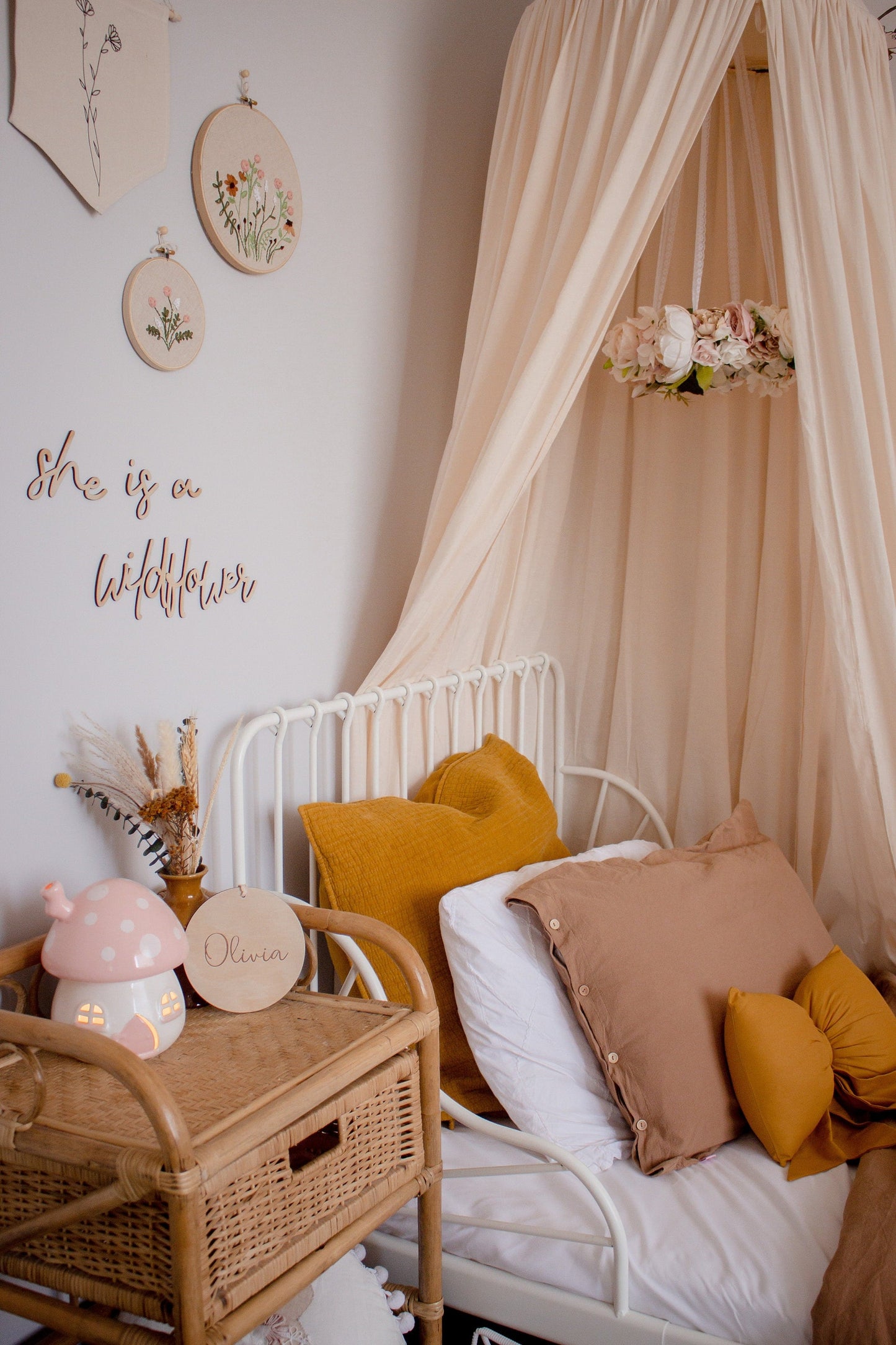 Flower Chandelier in Earthy pinks & Whites