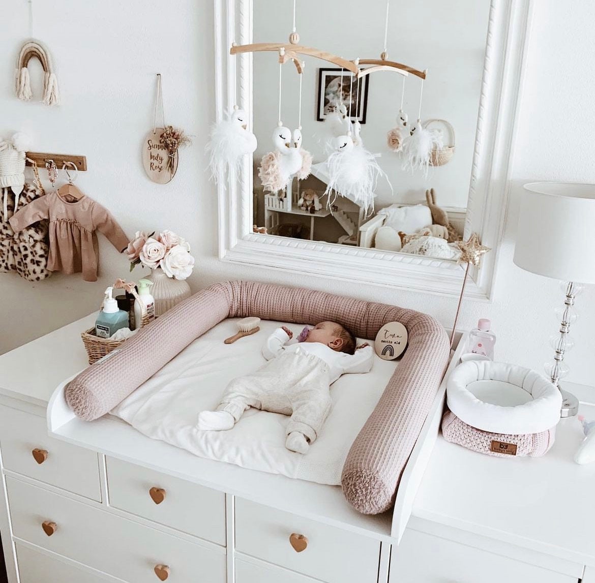 Champagne & White Swan Mobile