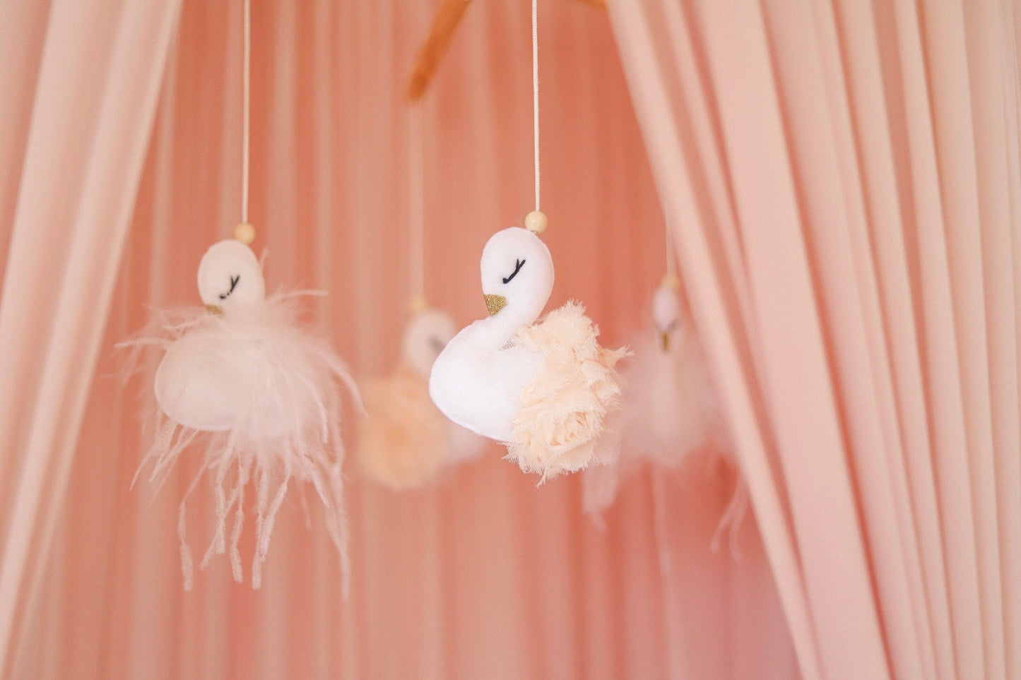 Champagne & White Swan Mobile