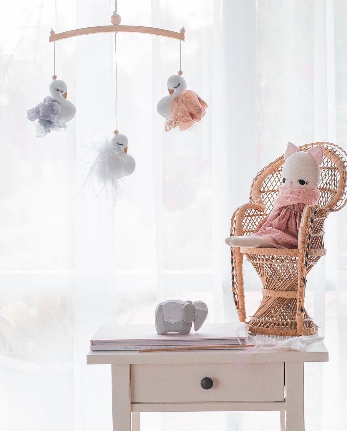 Rose Gold & Grey Swan Mobile