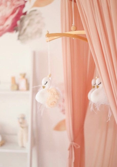 Champagne & White Swan Mobile